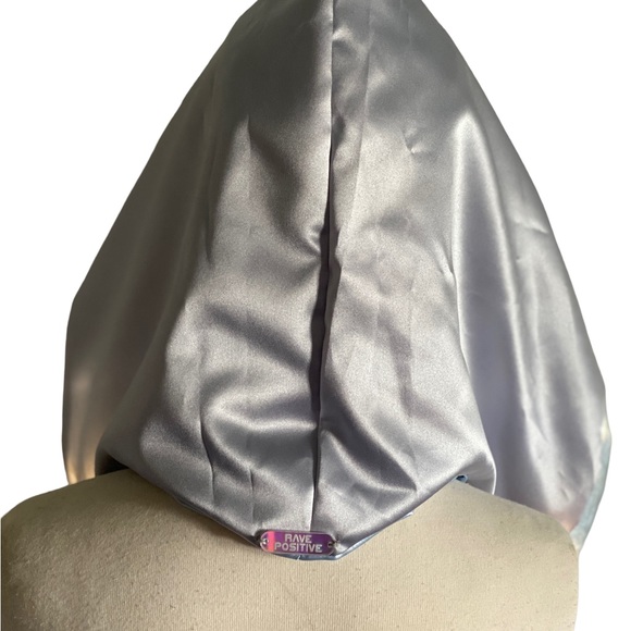 Handmade Light Up Blue & Silver Rave Festival Hood With Silver Chain - Picture 4 of 10